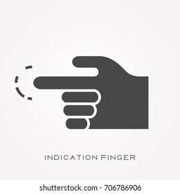 Silhouette icon indication finger
