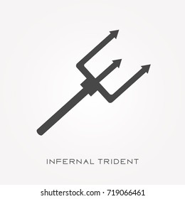 Silhouette icon infernal trident