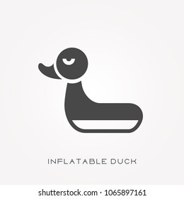 Silhouette icon inflatable duck