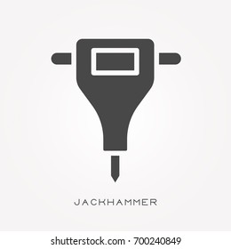 Silhouette icon jackhammer