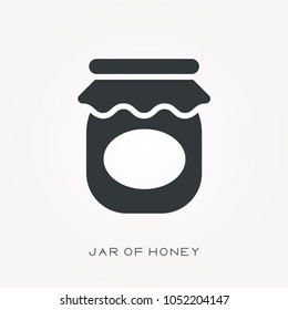 Silhouette icon jar of honey