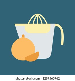 Silhouette icon juicer and orange