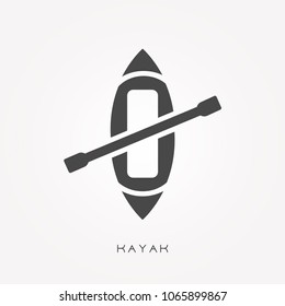 Silhouette icon kayak