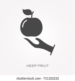 Silhouette icon keep fruit