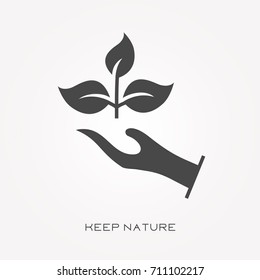 Silhouette icon keep nature