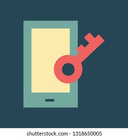 Silhouette icon key to phone