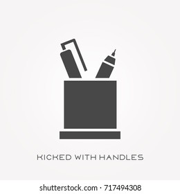 Silhouette icon kicked with handles
