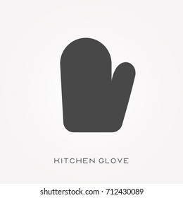 Silhouette icon kitchen glove