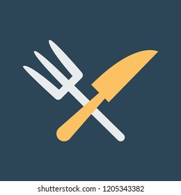 Silhouette icon knife and fork
