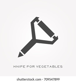 Silhouette icon knife for vegetables