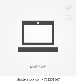 Silhouette icon laptop