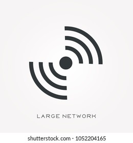 Silhouette icon large network