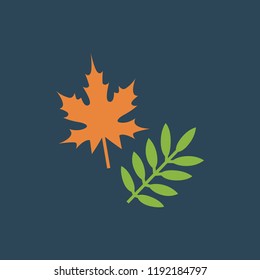 Silhouette icon leaves of trees