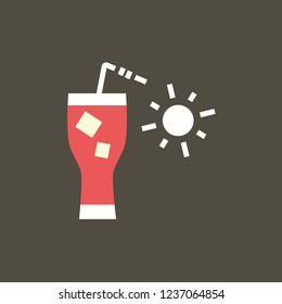 Silhouette icon lemonade and sunshine