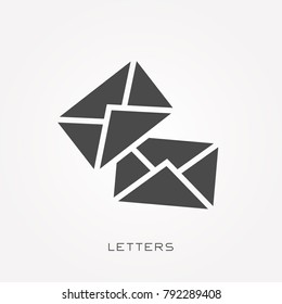 Silhouette icon letters