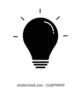 Silhouette icon of a light bulb. Awareness and ideas. Inspiration. Vectors.