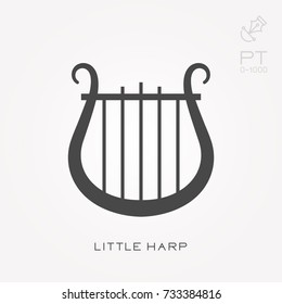 Silhouette icon little harp