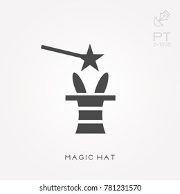 Silhouette icon magic hat