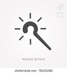 Silhouette icon magic stick
