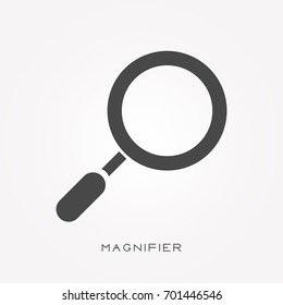 Silhouette icon magnifier