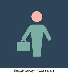 Silhouette icon man with briefcase