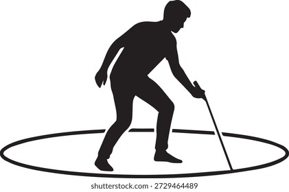
Icono de la silueta del hombre que dibuja el círculo con la figura del palillo

