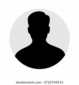 Icono de silueta de un hombre que sirve como avatar o perfil de un individuo desconocido o anónimo. Ilustración vectorial.