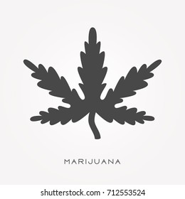 Silhouette icon marijuana