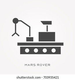 Silhouette icon mars rover