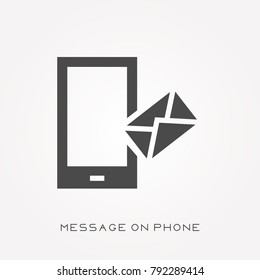 Silhouette icon message on phone