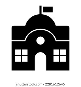 Silhouette Icon of Middle School. Vector.