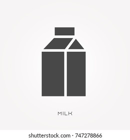 Silhouette Icon Milk Stock Vector (Royalty Free) 747278866 | Shutterstock