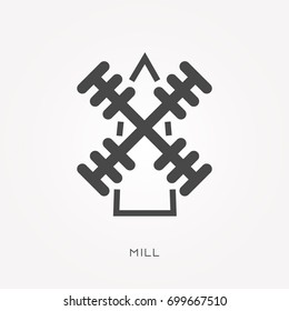 Silhouette icon mill