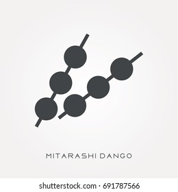 Silhouette icon mitarashi dango