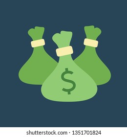 Silhouette icon money bags