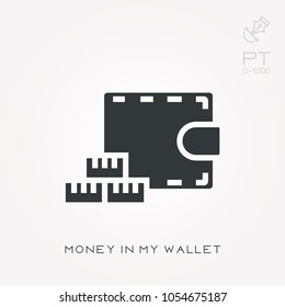 Silhouette icon money in my wallet