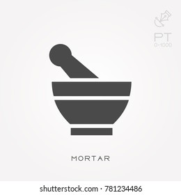 Silhouette icon mortar