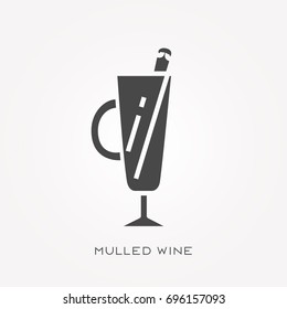 Silhouette icon mulled wine