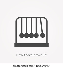 Silhouette icon Newtons cradle