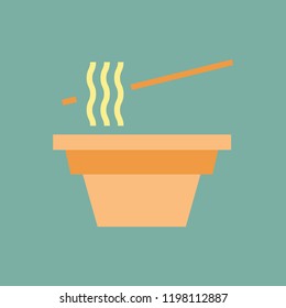 Silhouette icon noodles in box