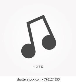 Silhouette icon note