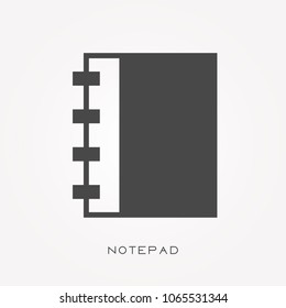 Silhouette icon notepad