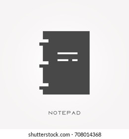 Silhouette icon notepad