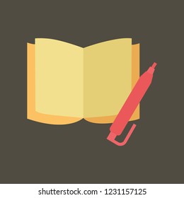 Silhouette icon notepad with pen