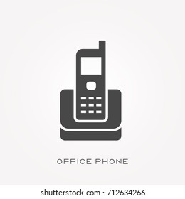 Silhouette icon office phone