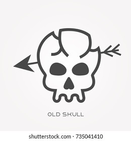 Silhouette icon old skull