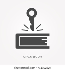 Silhouette icon open book