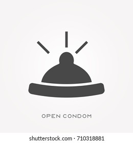 Silhouette icon open condom