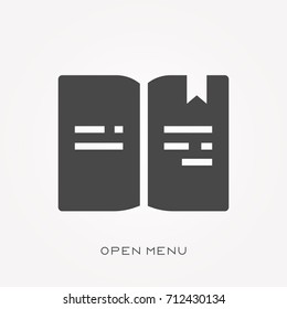 Silhouette icon open menu