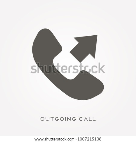 Silhouette icon outgoing call